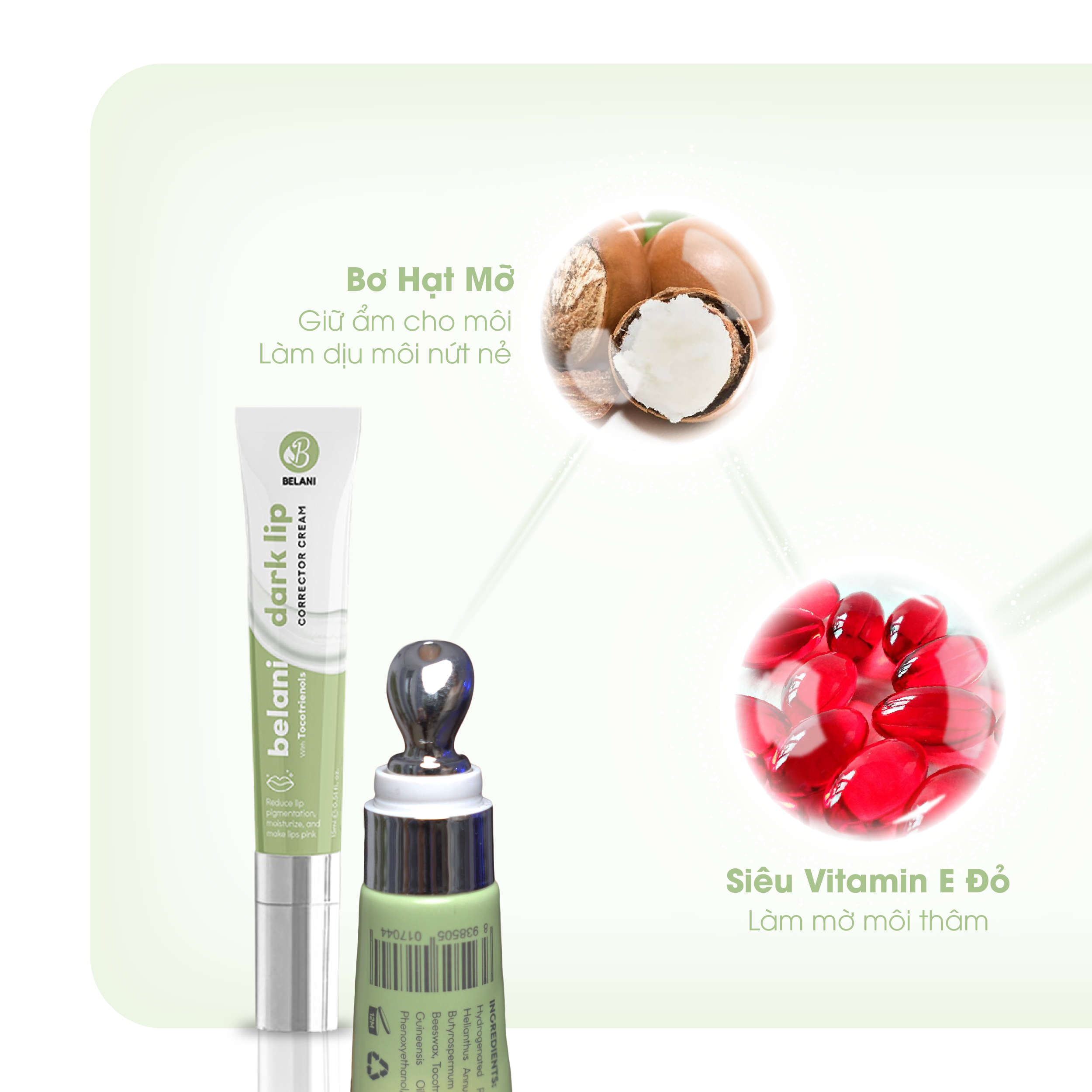Kem Xoá Thâm Môi Belani, Dành Cho Nam & Nữ – Giúp Làm Mờ Thâm Môi, Dưỡng Ẩm Sâu Cho Môi Khô Nứt Nẻ