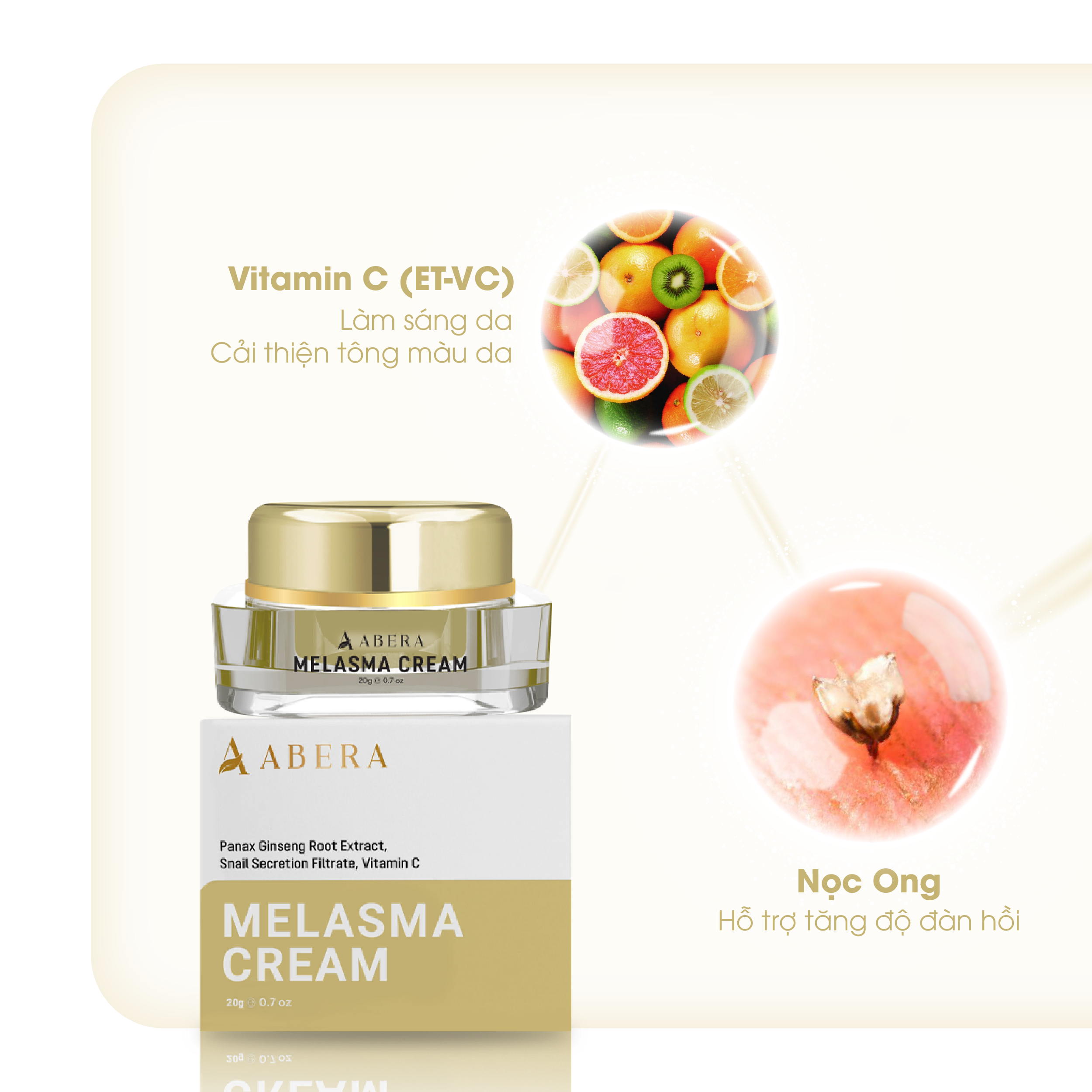 Kem Nám Abera - Hỗ Trợ Xử Lý Nám, Đồi Mồi, Tàn Nhang - 20g